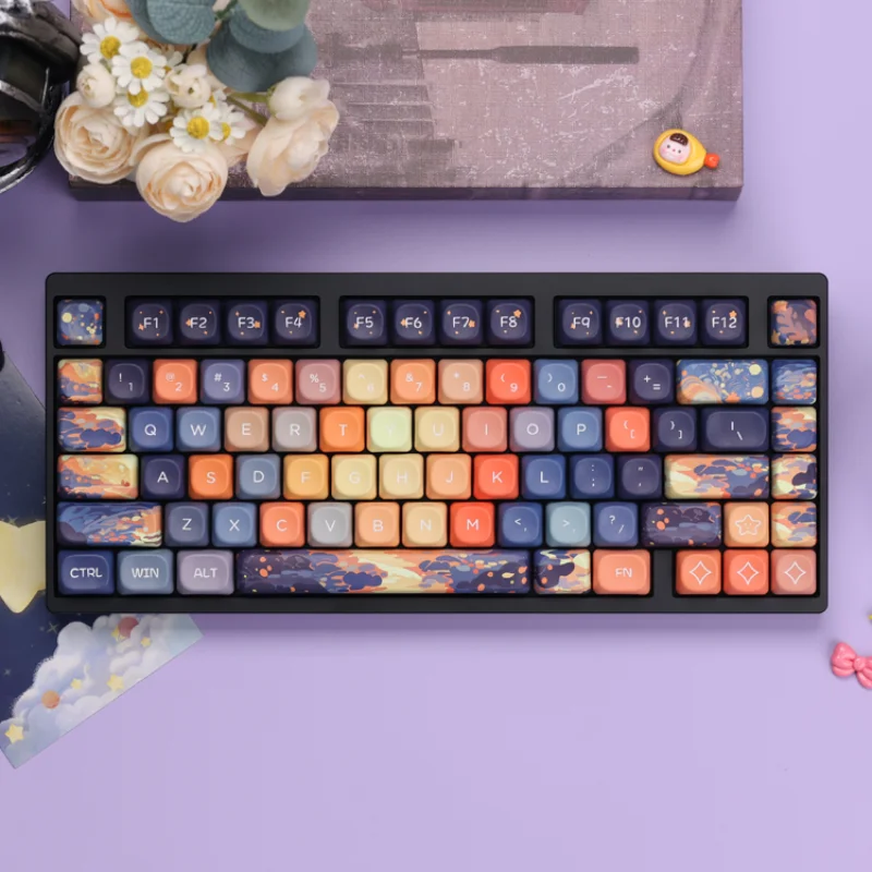 mifuny underwater starry sky keycaps grupo teclado mecanico material pbt perfil moa dye sublimation process custom key caps 01