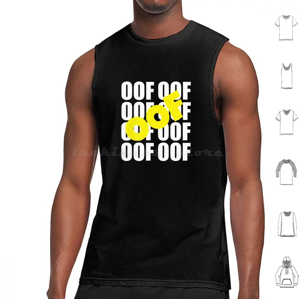 Cute Gaming Noob-Oof Meme Funny Gamer Tank Tops Print Cotton Dab Dabbing Game Noob Heed Oof Game Block 3d Game