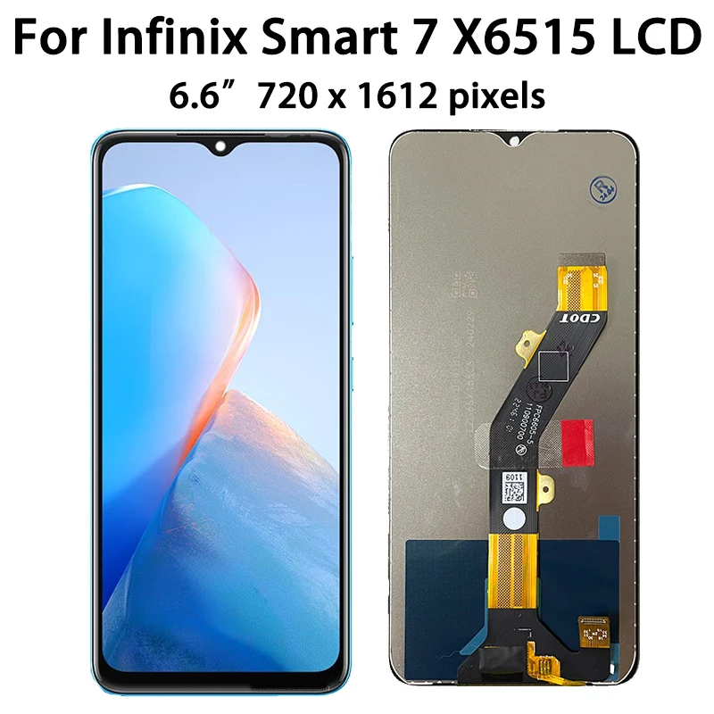 6.6 "ใหม่IPS Smart7 หน้าจอสําหรับInfinixสมาร์ท 7X6515 จอแสดงผลLCD Touch Screen Digitizer Assemblyเปลี่ยนกรอบ