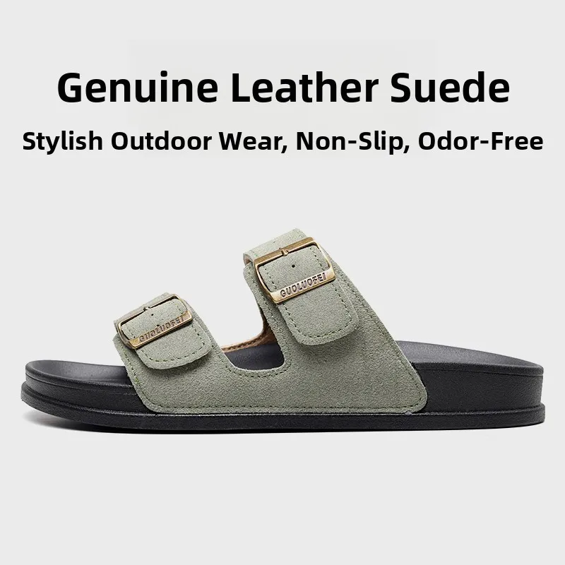Men's Summer Beach Casual Anti-slip Comfortable Soft Bottom Single Strap Sandals Thick Heel Polyurethane Outsole Daily Wear