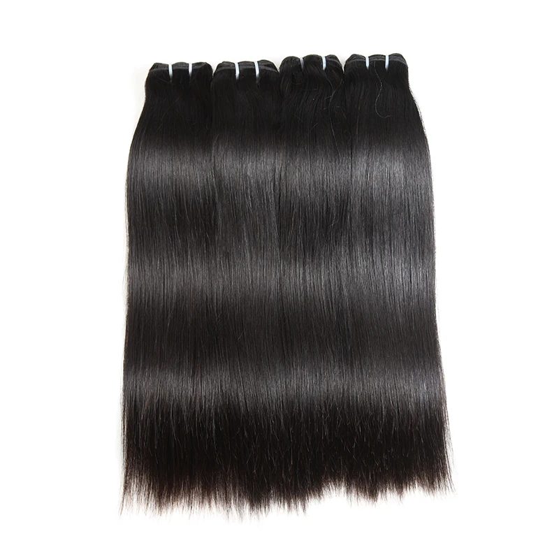 Straight Virgin Human Hair Bundles Ali Queen Brazilian One Donor Hair Weave Bleached Human Hair Weft Double Drawn Natural Color