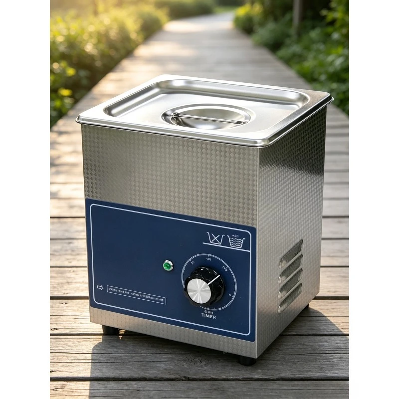 Eyeglass Cleaner 113T Stainless Steel Ultrasonic Cleaner 1.3L Watch Jewelry Cleaner Timer Home Mini