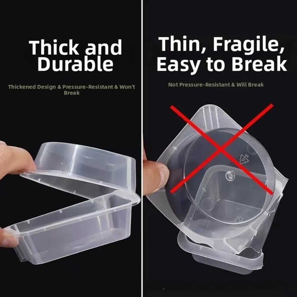 10/20pcs PP Material Snack Containers with Lids Transparent Meal Prep Containers 2/3 Compartment Leak-Proof Food Case