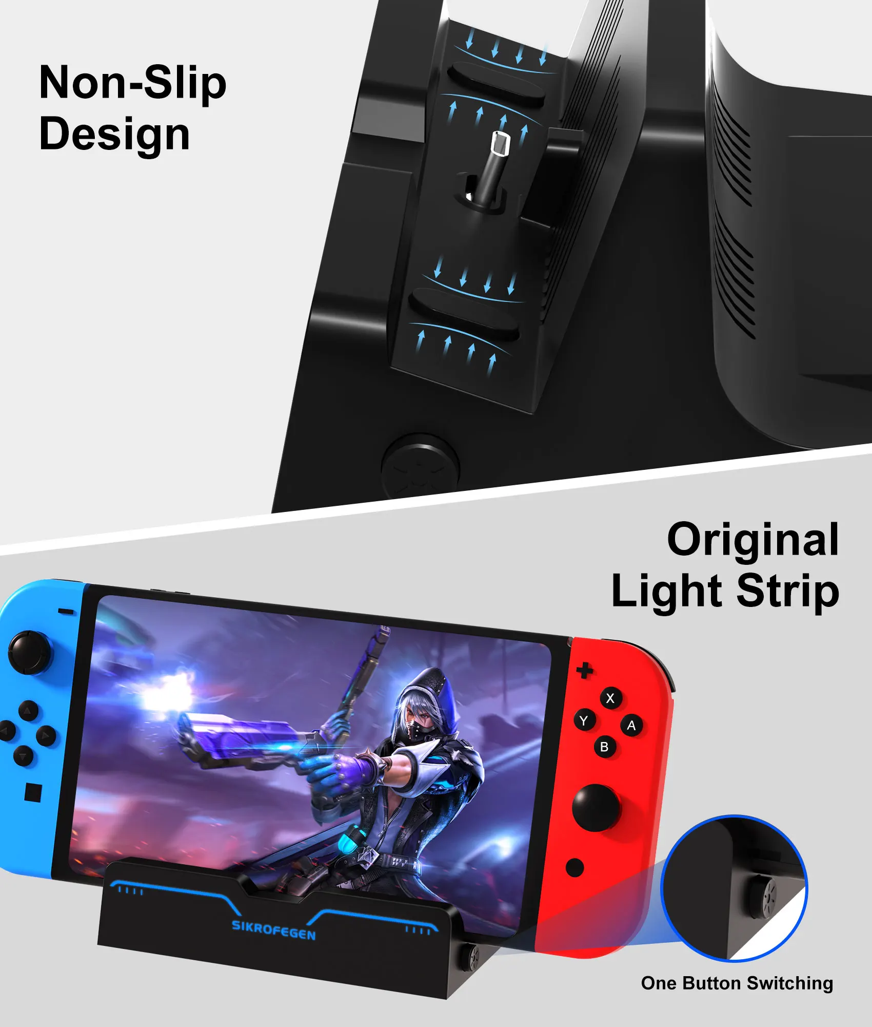 NS Charger Stand Game Console Holder USB Type-C Charging Dock for Nintendo Switch/ Switch Lite/ Switch OLED