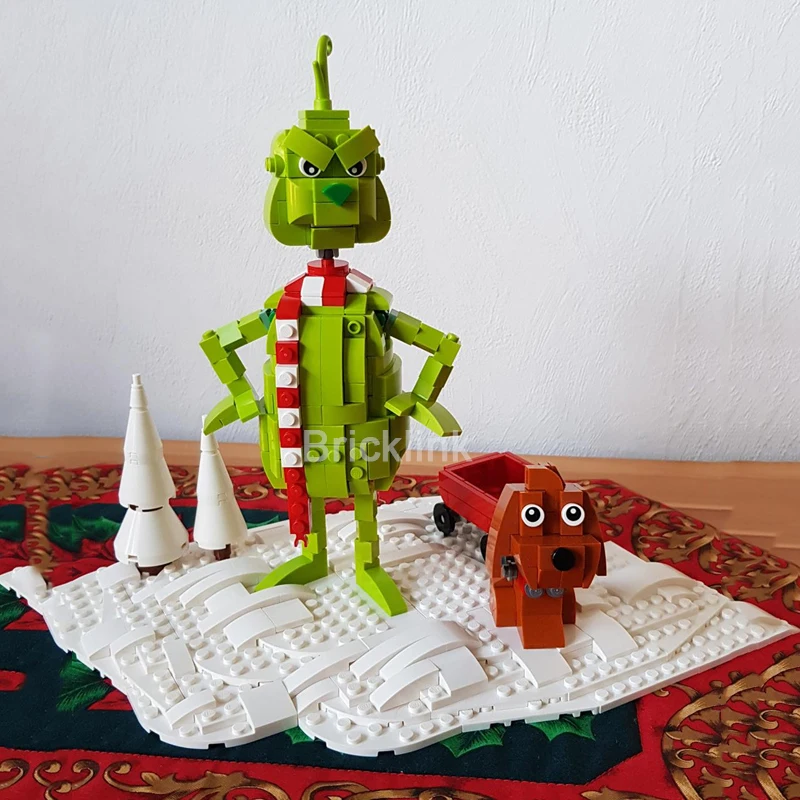 Mymocs MOC Ideas Fairy Tale Green Haired Monster Anime Figures Sculptures Bricks Headz Sets Building Blocks Toys Christmas Gift