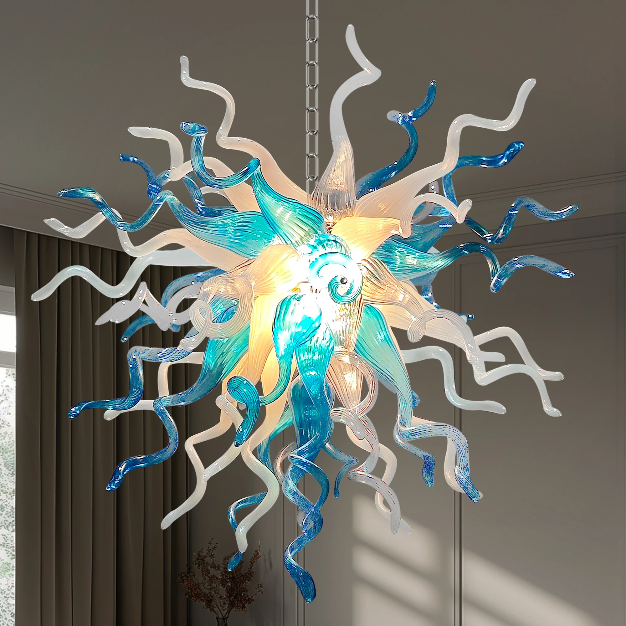 

LONGREE Hand Blown Glass Chandelier Lightings for Home Living Room Bedroom