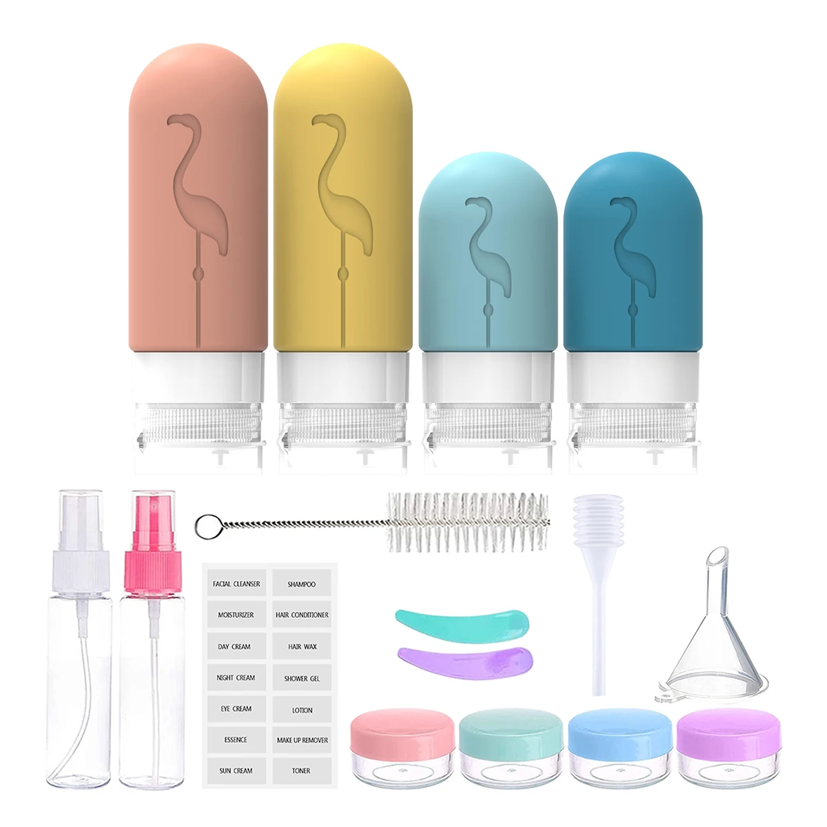 16 Pack Leak Proof Travel Bottle Set Made Of Silicone - TSA-Approved Containers For Toiletries And Conditioner