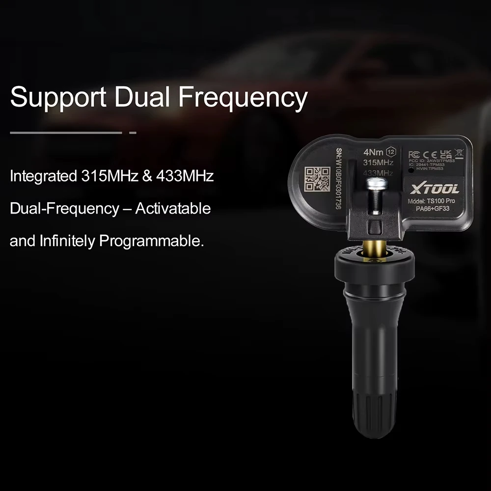 XTOOL TS100 PRO Rubber TPMS Sensor 315MHz /433MHz TPMS Scanner Pressure Monitor Tester Tire Repair Tool For XTOOL TP150//IP819TP
