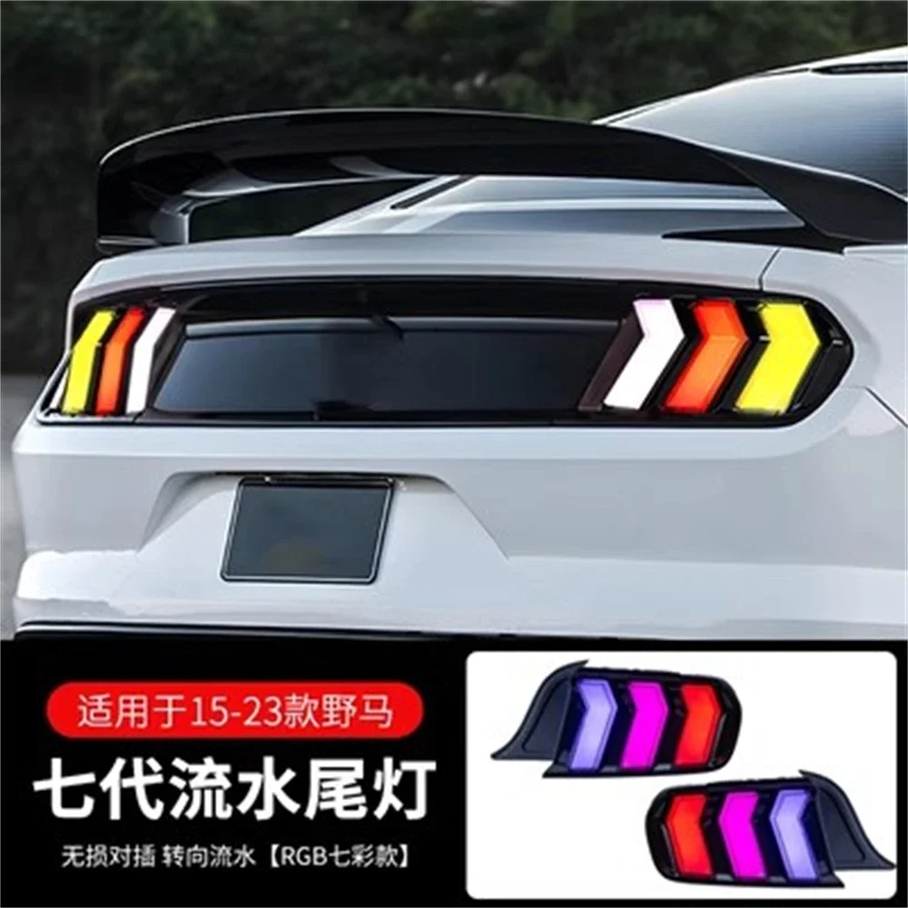 

Автомобильный светодиодный задний фонарь в сборе для Ford Mustang 6th модифицированный 7-й задний бампер фонарь стоп-сигнал поворота 2 шт.