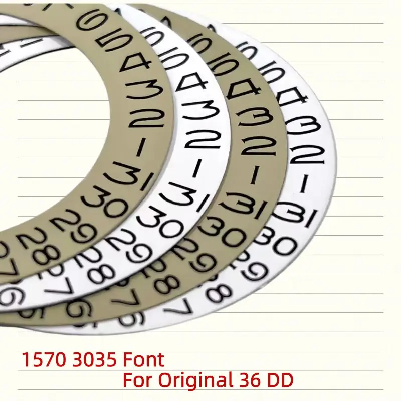 Watch Parts Calendar Disc Original DJ36 Date Day Window 1570 RLX Font 3035 Self-adhesive Date Wheel Fits for RLX 16234 16233