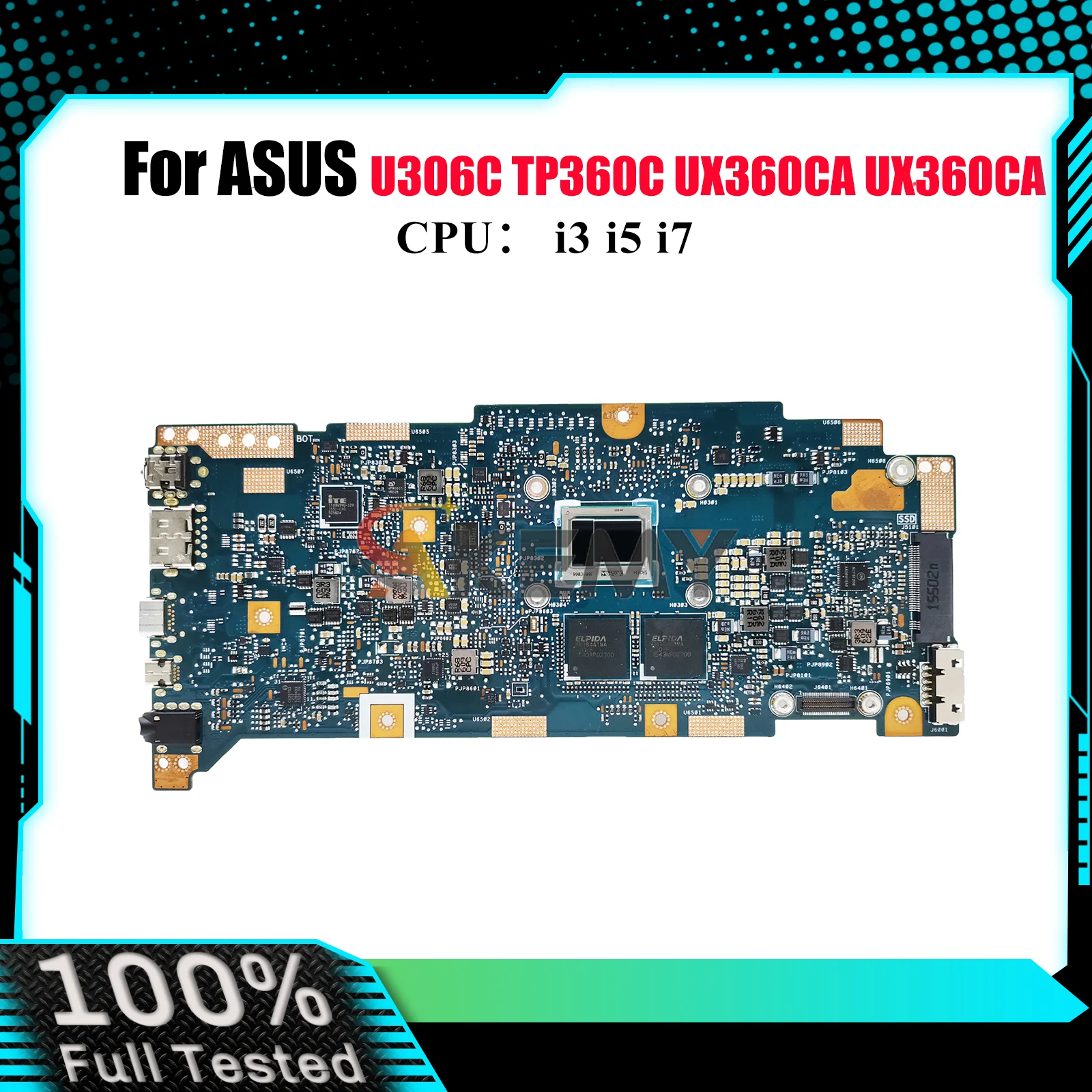 

UX360CA Laptop Motherboard For ASUS ZenBook U306C UX360C TP360C UX360CA Notebook Mainboard With i3 i5 i7 CPU 100% tests OK stk