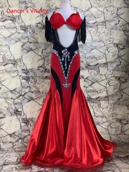 Women Belly Dance Performance Dress Senior AB Stones Belly Dancing Bra and Dress Cusomzied Children Adult Oriental Dance Robes