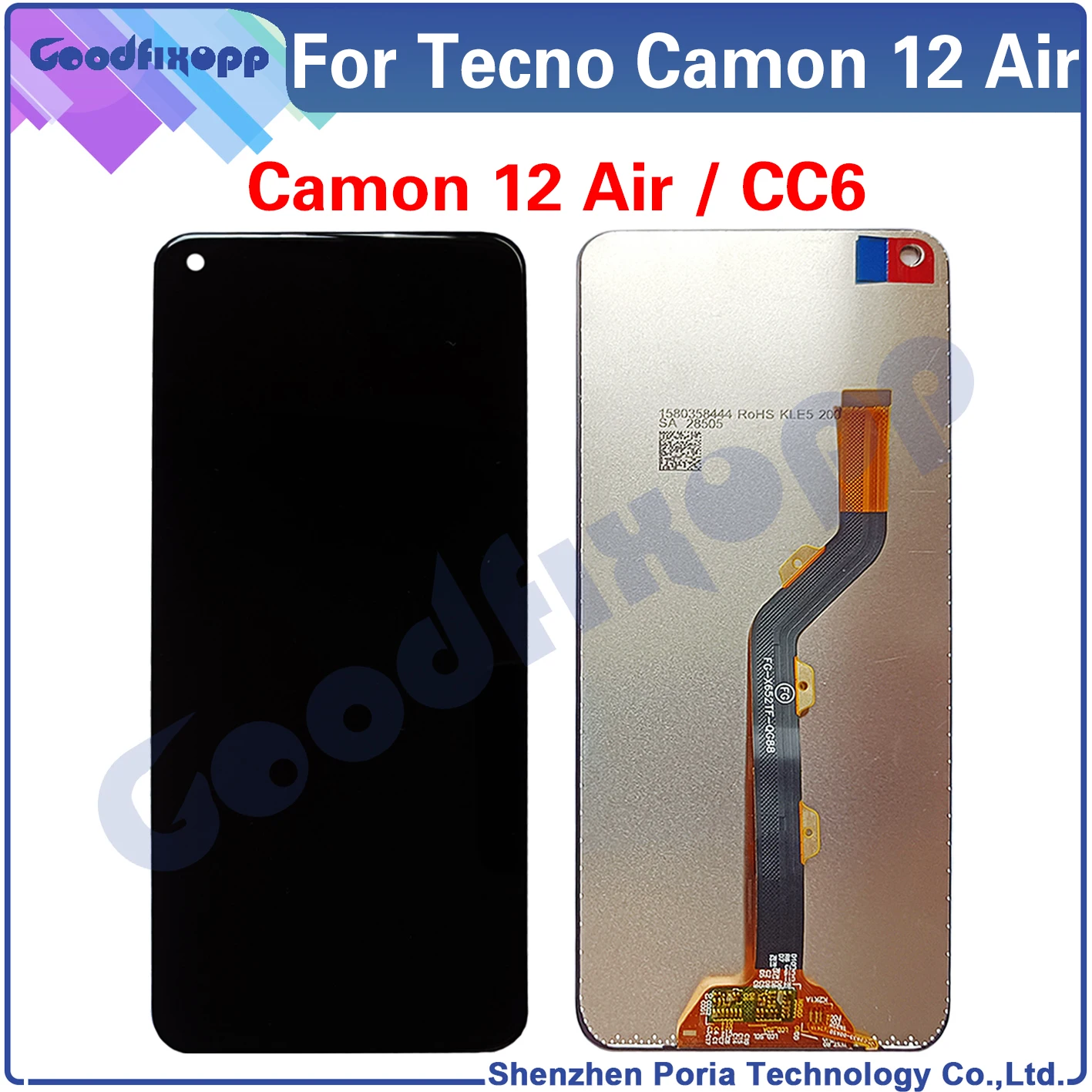 

For Tecno Camon 12 Air CC6 Camon12Air LCD Display Touch Screen Digitizer Assembly Repair Parts Replacement