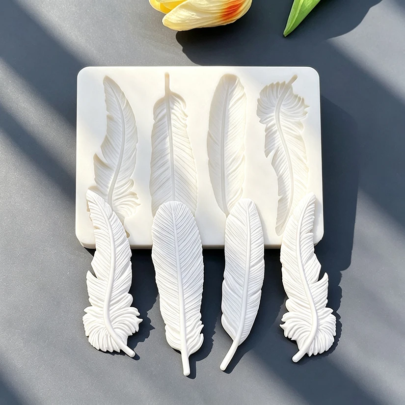 Feder Silikonform Sugarcraft Schokolade Cupcake Backform Fondant Kuchen Dekorieren Werkzeuge