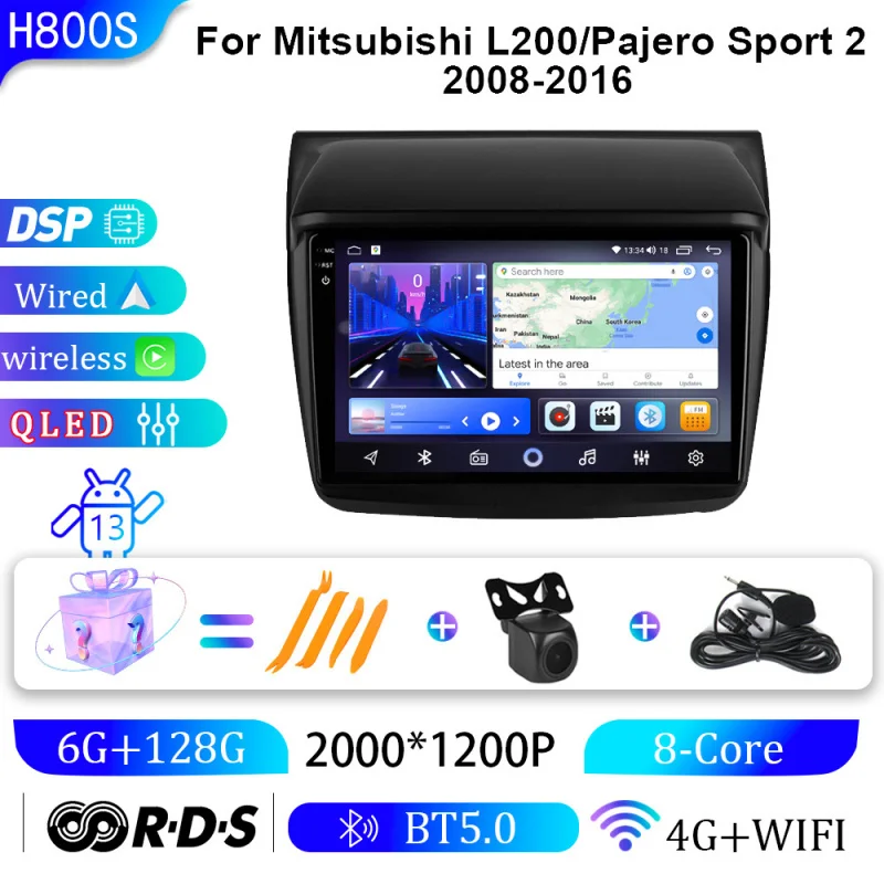

For Mitsubishi L200/Pajero Sport 08-16 Car Multimedia Player Android Car Player GPS WIFI Carplay 4G Car Radio Navigation Stereo