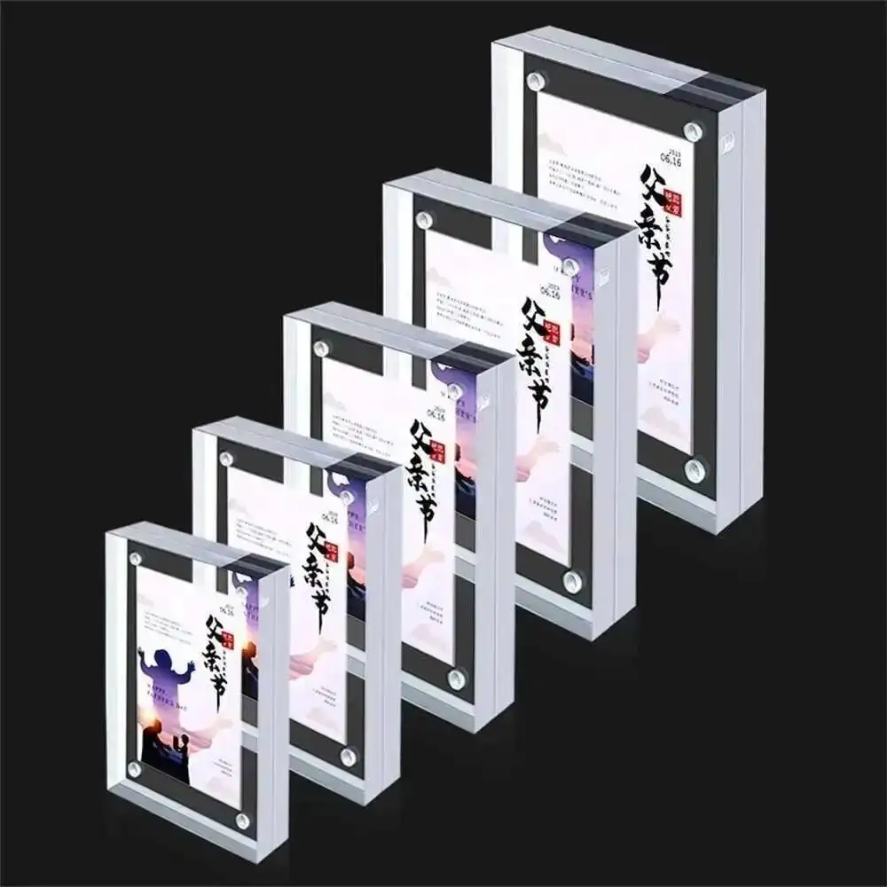 

Clear Magnetic Acrylic Menu List Card Display Stand 82*55mm Photo Picture Labe Frame