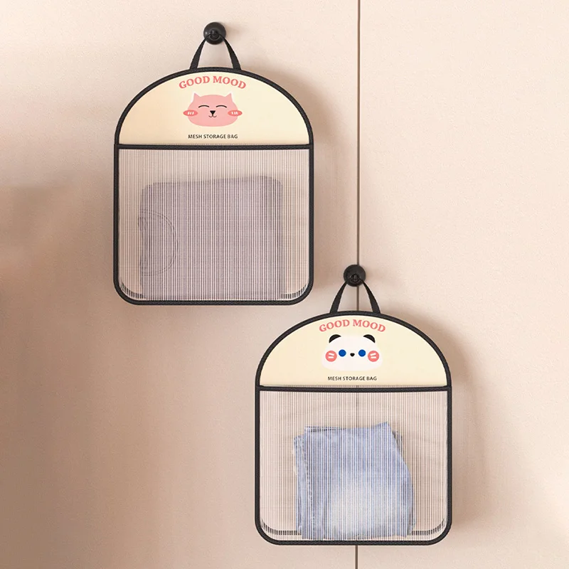 Underwear Storage Bag Wall Hanging Breathable Mesh Bag Socks Storage Bag Wardrobe Organizer Toy Doll Storage Bag with Hook