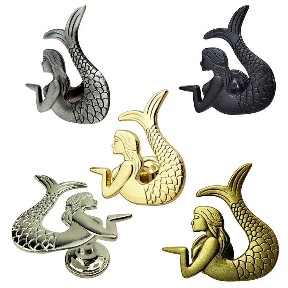 Retro Furniture Handle Drawer Knob Cabinet Door Handle Furniture Handware Mermaid-shaped Cupboard Wardrobe Antique Pull Handles