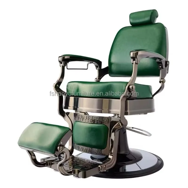 

Top Quality G un Black Frame Barber Chair 360 Degrees Rotating Height Adjustable square Back Barber Chair Hair Barber Salon