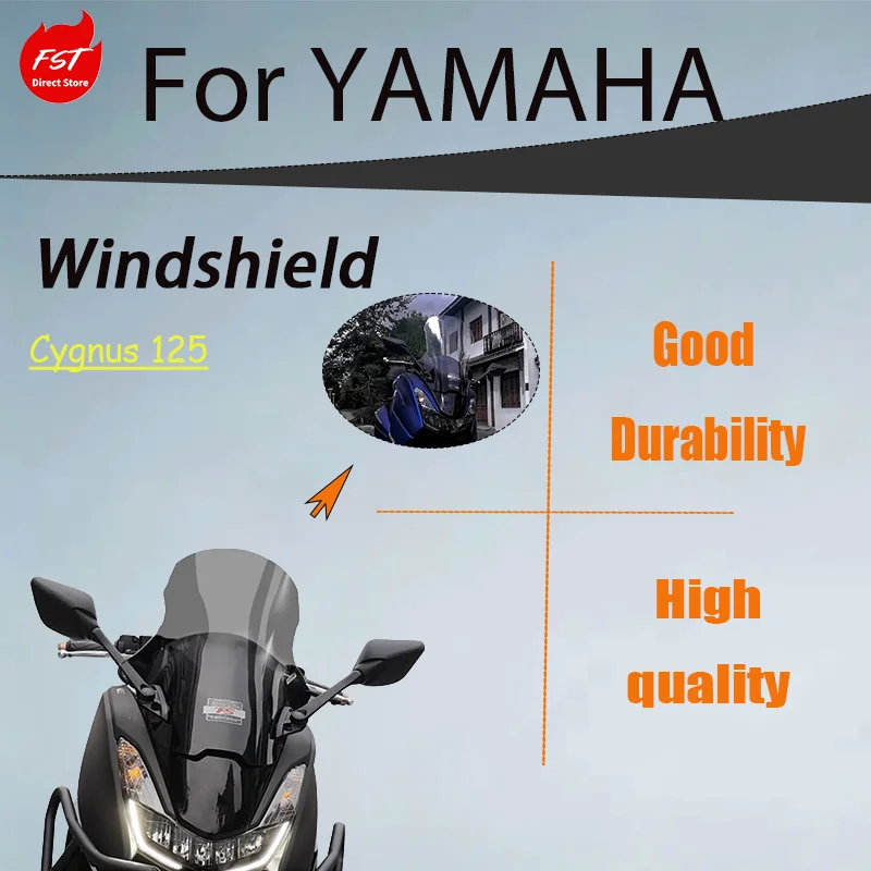 

Modified Windshield with Mirror Relocation Bracket for Yamaha Avenue 125 & Cygnus 125（Fat Fish）