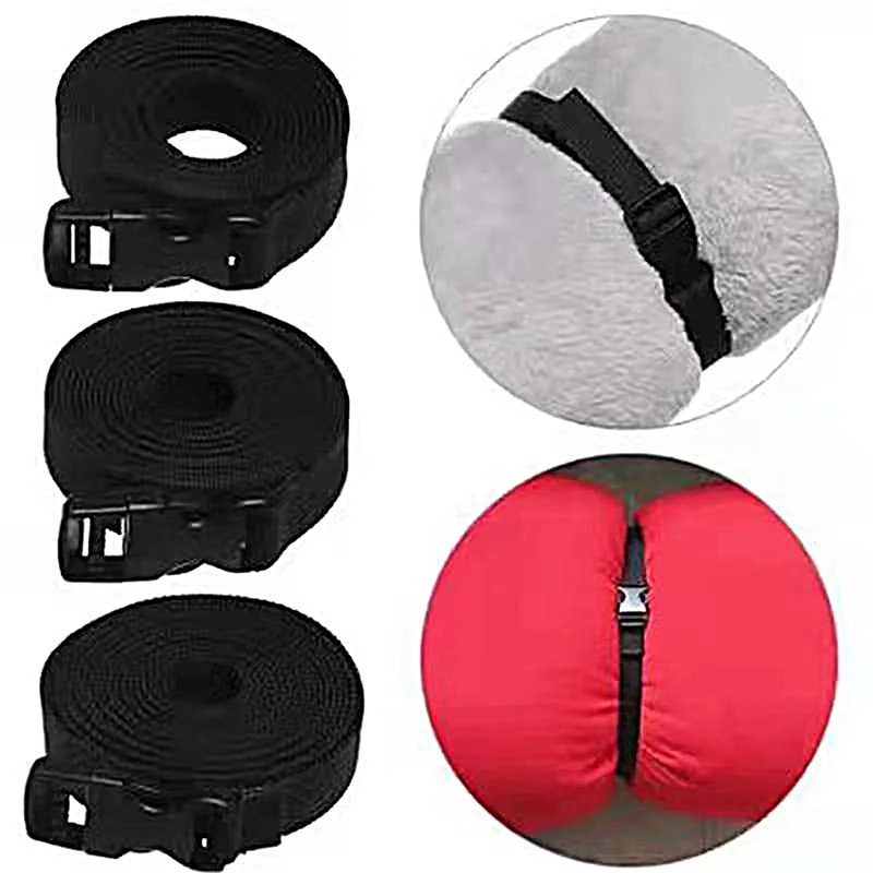 

ISGTDRM Travel Tied Black Durable Nylon Cargo Tie Down Luggage Lash Belt Strap With Cam Buckle Travel Kits Outdoor Camping Tool