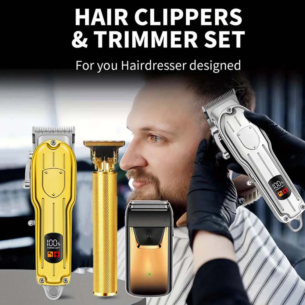 Hair Clippers Electric Razor Shavers for Men USB Rechargeable Clippers and Trimmer Beard Trimmer Barber Kit Professional Clipper view 2