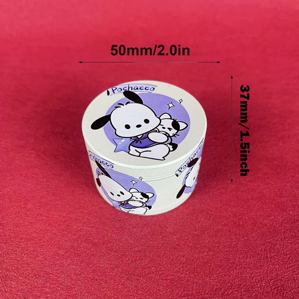 Moedor de Ervas Kuromi de 2 Polegadas, 4 Camadas, Moedor Manual de Metal Hello Kitty Sanrio, Acessórios para Fumar Cigarros, Presente