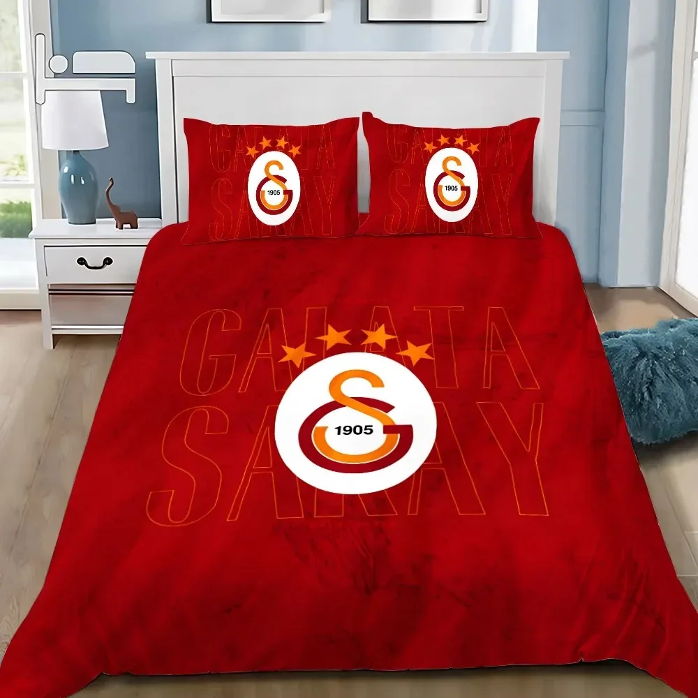 Galatasaray طقم سرير مطبوع ثلاثي الأبعاد ، شعار نادي كرة القدم غطاء لحاف سادات للكبار فتاة صبي هدية ، هدية عيد ميلاد