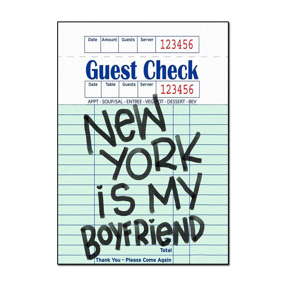 Guest Check - NY Is My Boyfriend Abstract Alphabet Wall Art Poster