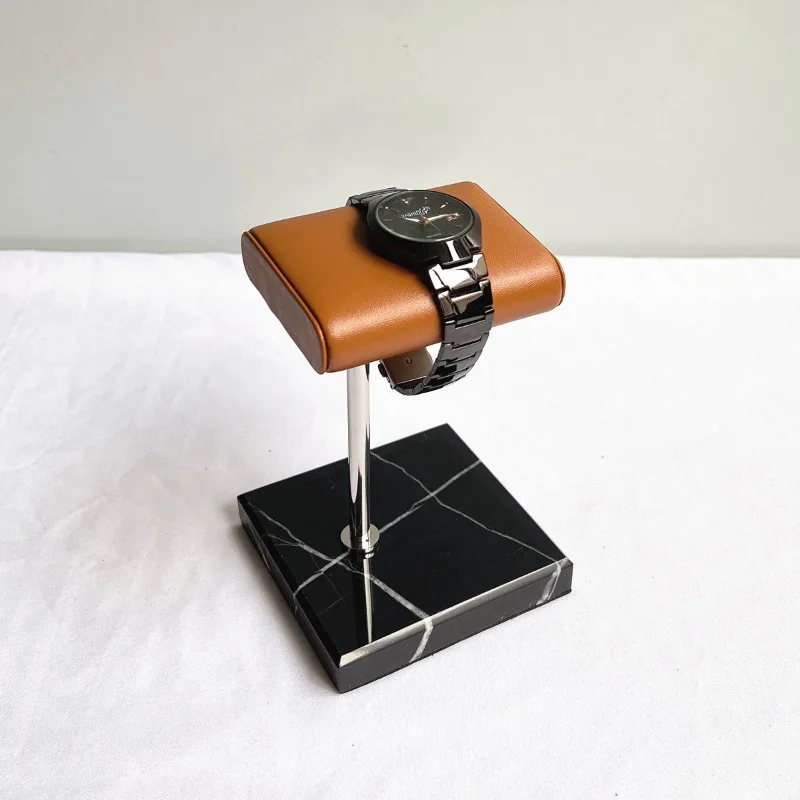 New natural marble bottom watch display stand brown watch seat soft decoration model room cloakroom watch storage