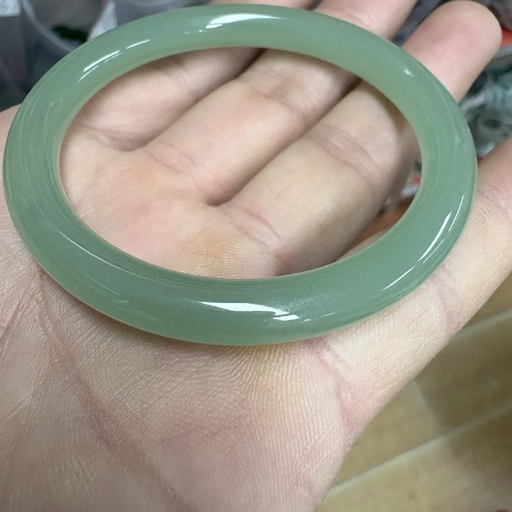 

High ice clear water fine round bracelet Dongling jade round bracelet jade bangle bangles for women noble temperament fashion