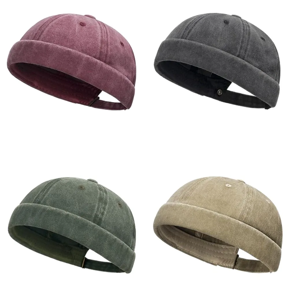 موضة الهيب هوب قبعة الشارع قبعة الرجال Skullcap النساء الربيع Brimless فضفاض البطيخ قبعة الكفة دوكر صياد قبعة حريمي