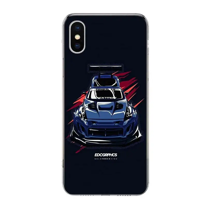 Крутой японский JDM спортивный автомобиль комикс Прозрачный чехол для iPhone 11 13 14 Pro 15 Pro Max 12 Mini SE 2020 XR X XS Max 7 8 Plus Funda C