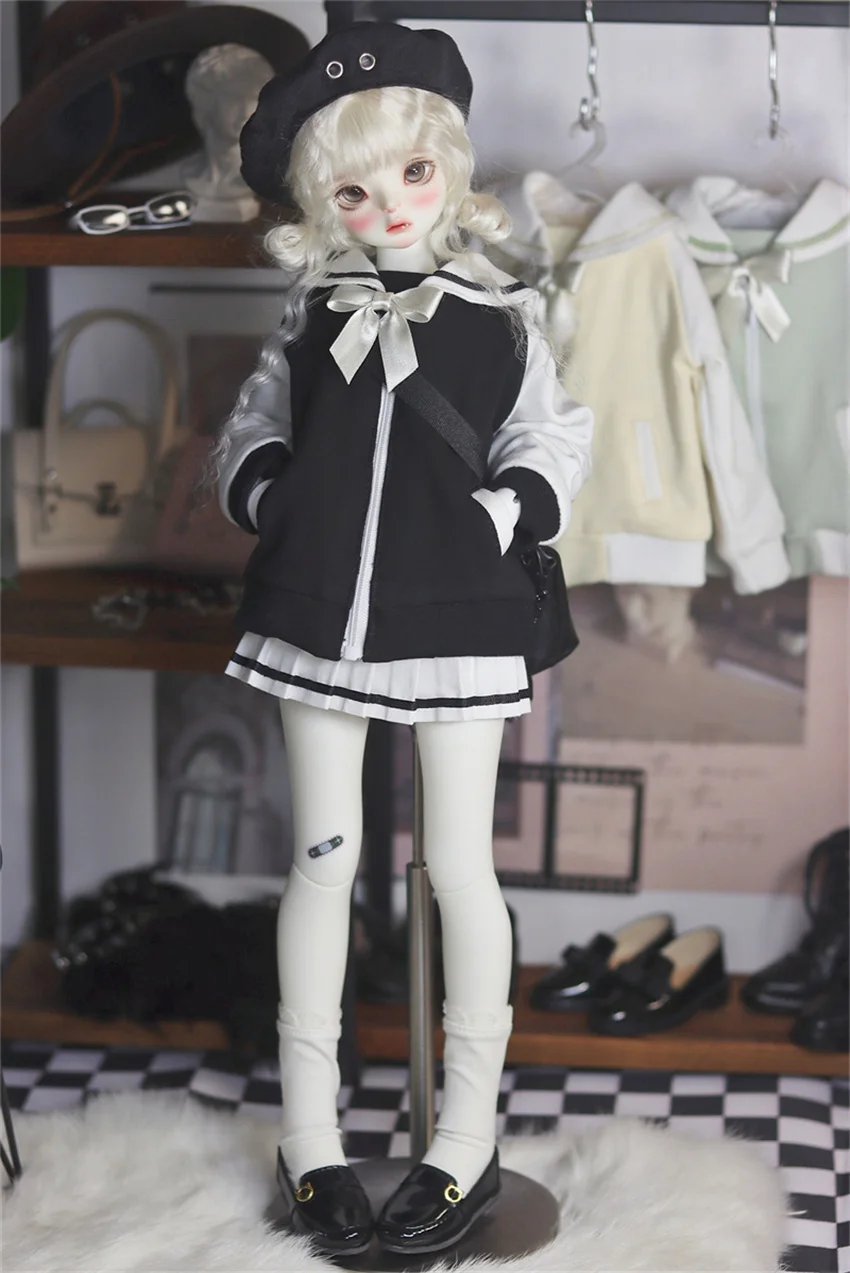 BJD/SD Doll Clothes 1/3 1/4 1/6 Girls Collar Sailor Sets Black Yellow Coats Dress Skirt Multi-color Doll Accessories (No Dolls)