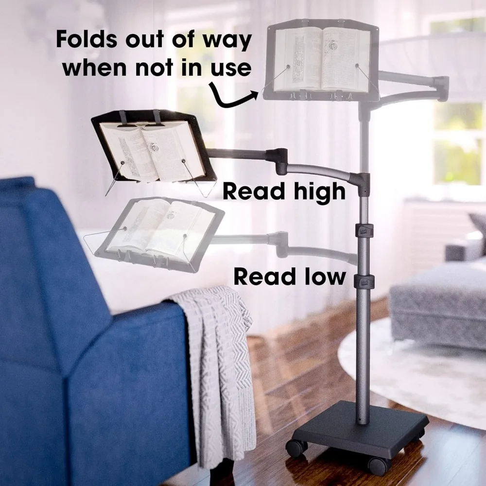 Hands Free Book Stand for Hard Covers, Paperbacks, CookBooks, TextBooks, Magazines