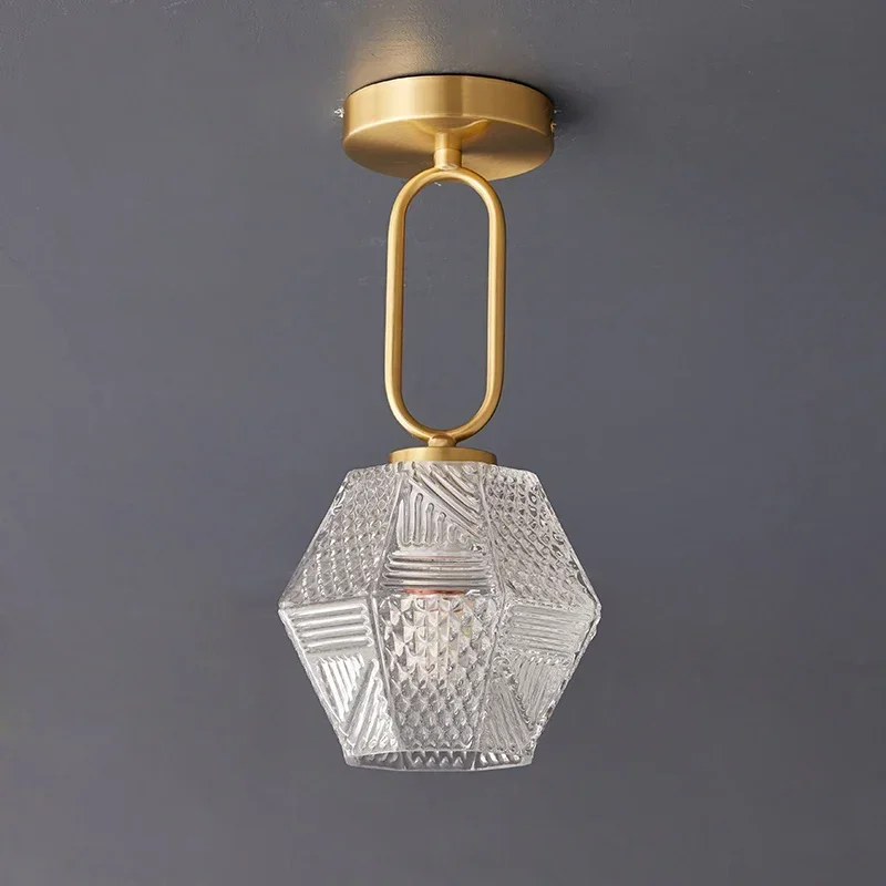 Japanese-style simple retro bedroom Glass Ceiling Lamp Corridor Creative Living Room Lights glass chandelier new arrival