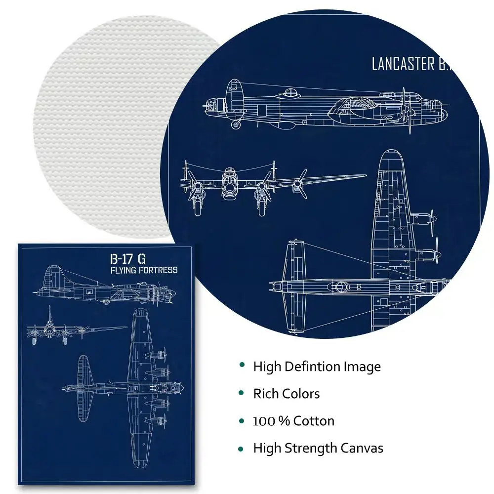 مخططات الطيران اللوحة الخط قماش المواد المشارك جدار يطبع لغرفة المعيشة غرفة نوم مكتب ديكور المنزل