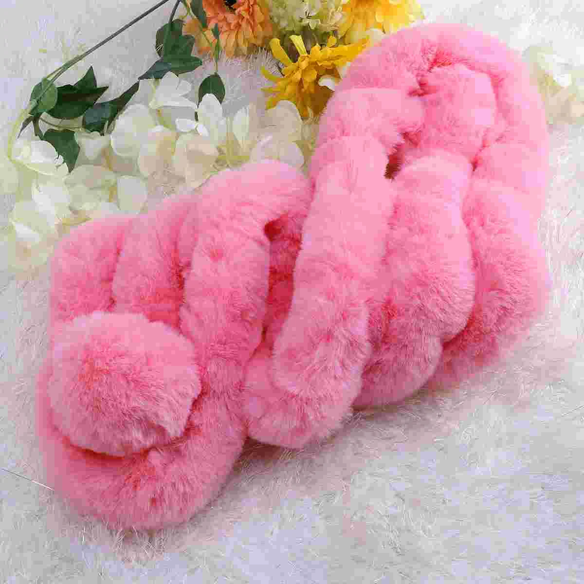 

Warm Keeping Winter Fashion Faux Rabbit Fur Ring Scarf Plush Scarf for Women Girls (Pink) women scarf