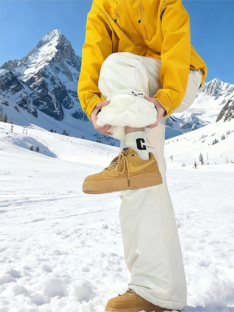 

Men's Fce Lined Arctic Velvet Ski Pants Waterproof Windproof Casual Straight Leg Trousers Winter Outdoor Thermal Clothing