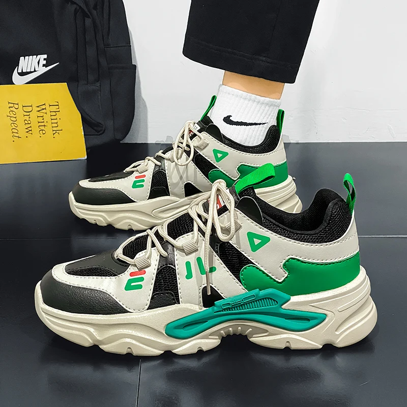 

2025 New Men's Shoe Breathable Thick Soled Casual Sneakers Outdoor Running Four Seasons Tennis Soft Soles Comfort Male Sneakers