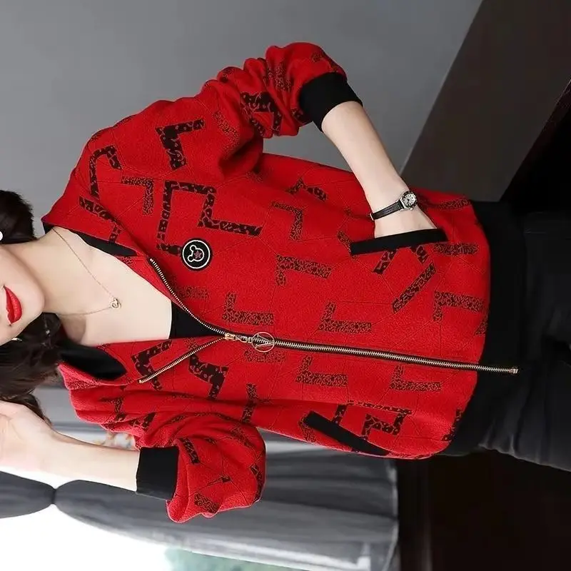 

Весенне-осеннее новое короткое пальто с длинными рукавами, кардиган с капюшоном, повседневная свободная модная куртка для мам среднего возраста, куртки, топ