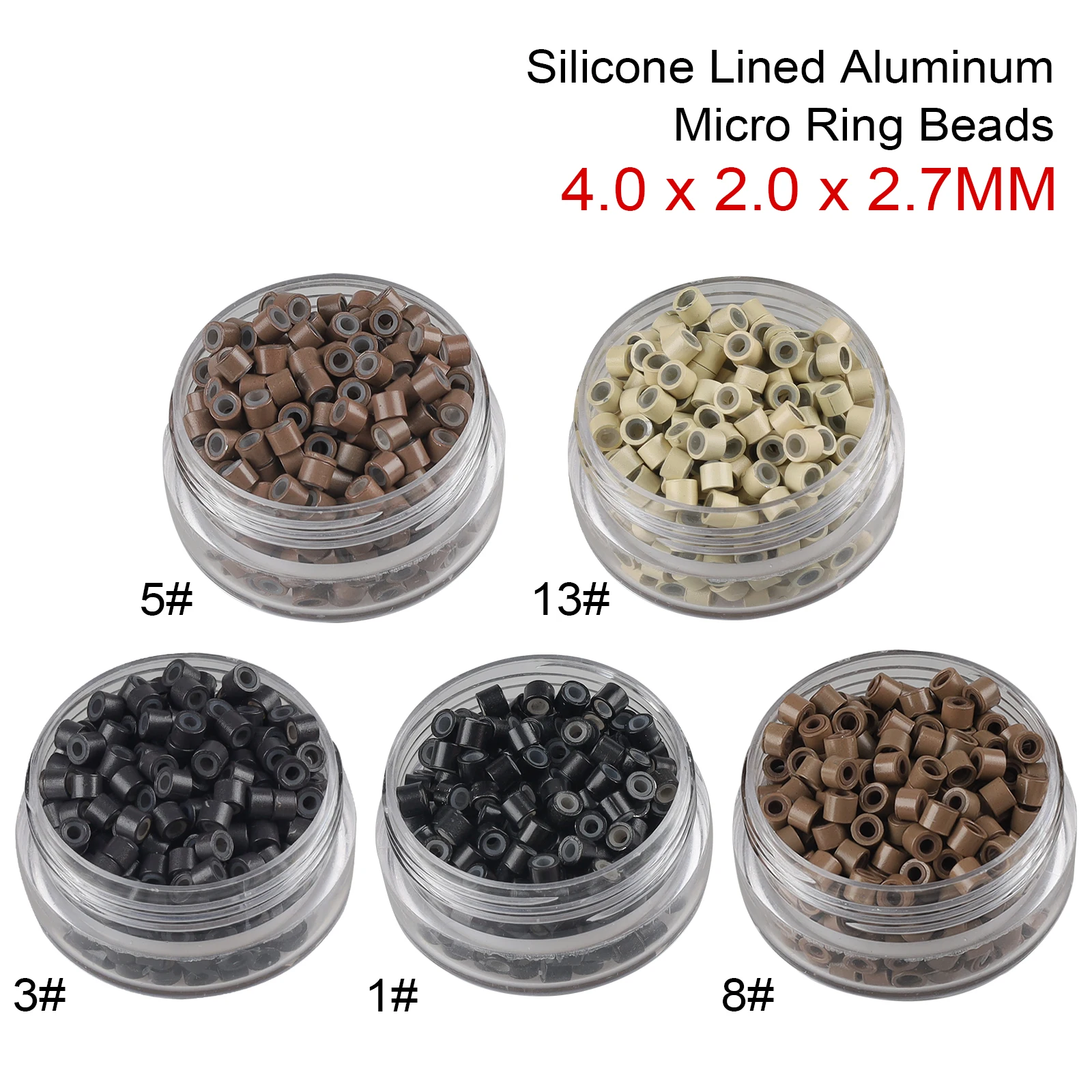 4mm Silicone Micro Lined Rings Beads 1000Pcs Premium Micro Links Rings Hair Extensions Tools for I Tip Barbershop Salon Supplies