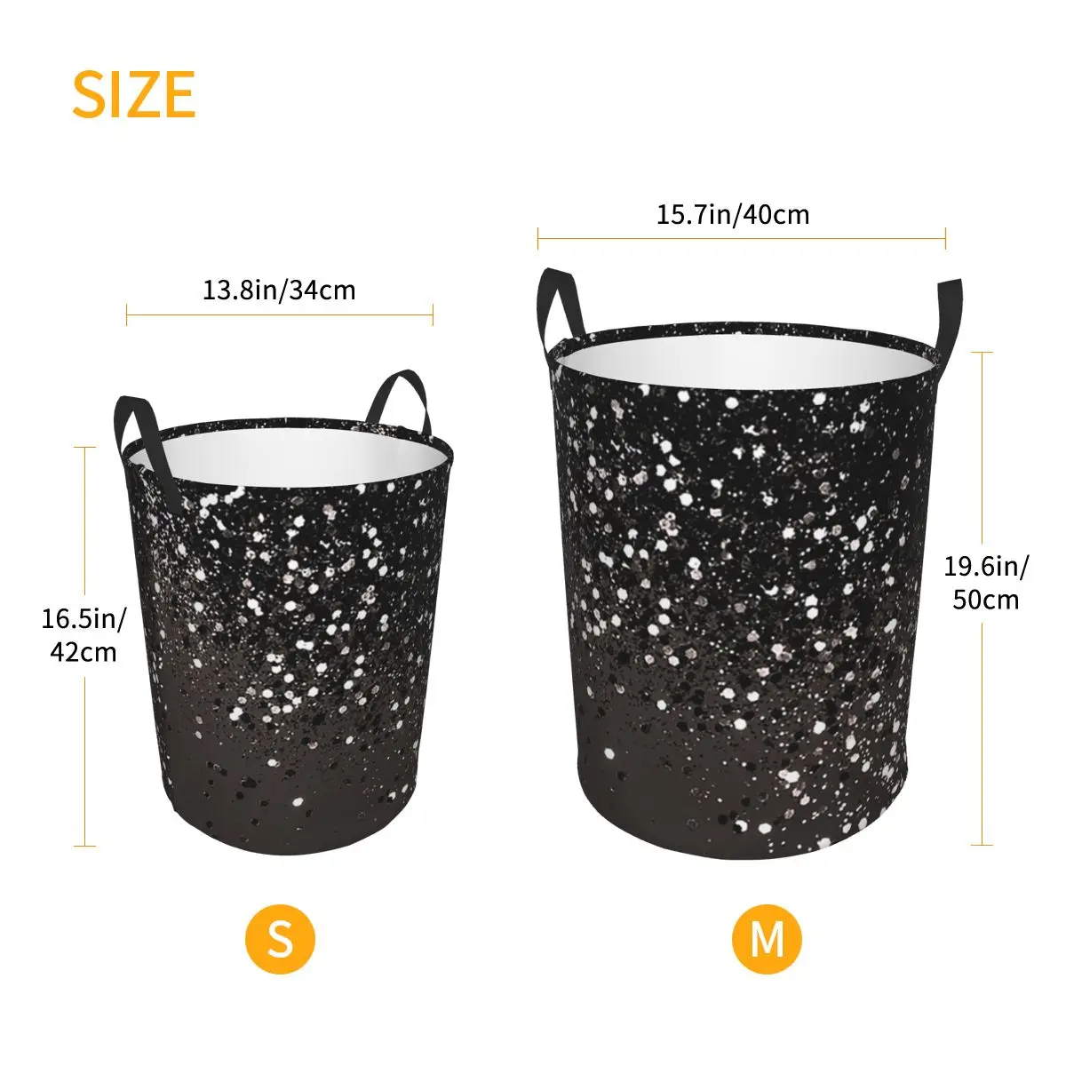 Blush Gray Black Lady Glam Glitter Foldable Laundry Baskets Dirty Clothes Toys Sundries Storage Basket Large Bag For Home Kids