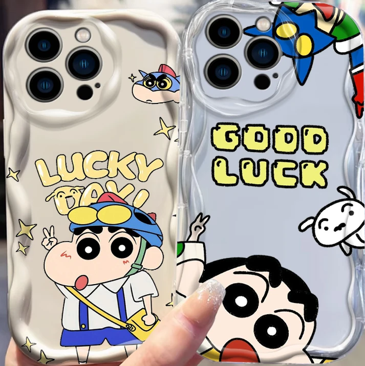 Anime C-Crayones S-Shins-chanes For Apple iPhone 15 14 13 12 11 XS XR X Pro Max Plus Wave Oil TPU Phone Case