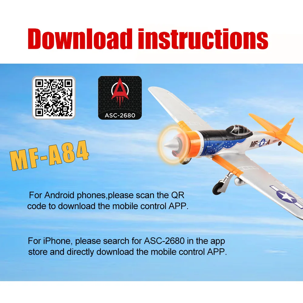 Samolot RC 9IMOD MF-A84, samolot o stałym skrzydle, 10-kanałowy, akrobacje jednym przyciskiem, EPP, opcjonalna kamera
