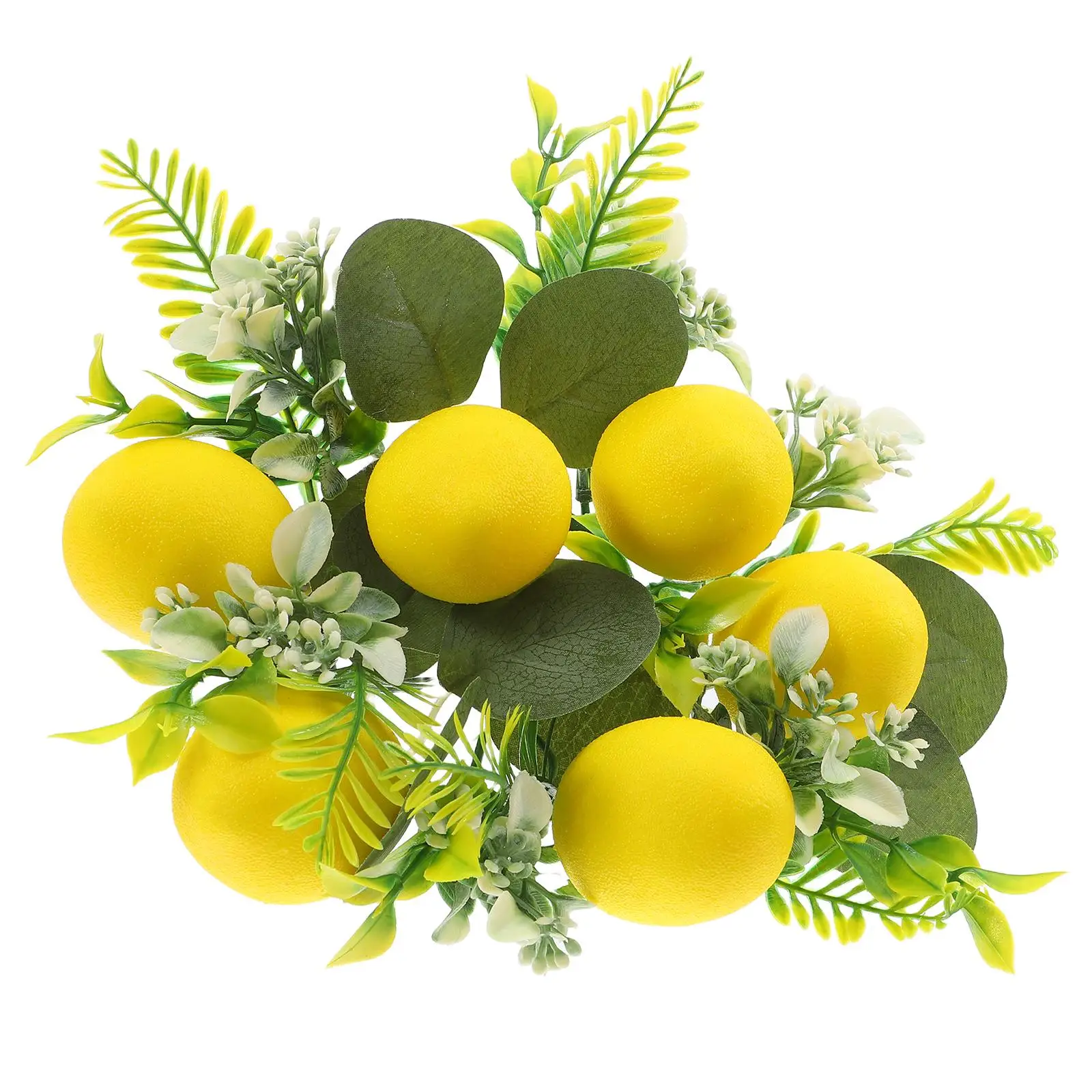 

Artificial Lemon Garland Spring Summer Decorations Versatile Table Wreath Floral Holder Centerpiece Farmhouse Ring Faux