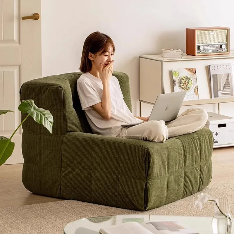

Living Room Balcony Bedroom Lazy Sofa Leisure Lounger Waffle Corduroy Full Sponge