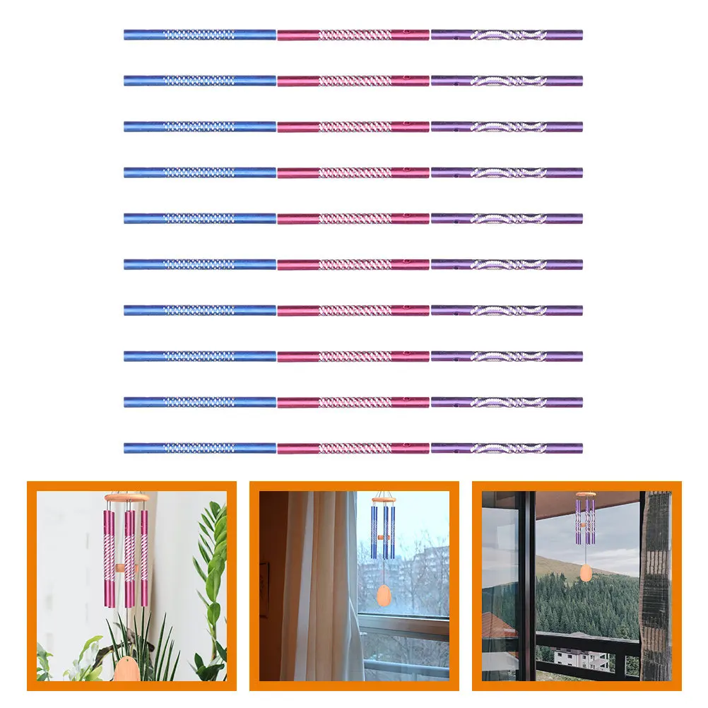 30Pcs Aluminum Wind Chime Tubes DIY Craft Supplies Rust Resistant Garden Patio Decoration Gentle Tones Sturdy Metal Chime Making