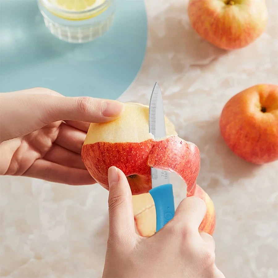 A portable fruit knife set of 3 knives, a fine and sharp stainless steel kitchen knife, a daily ladies' kitchen accessory peeler image 4
