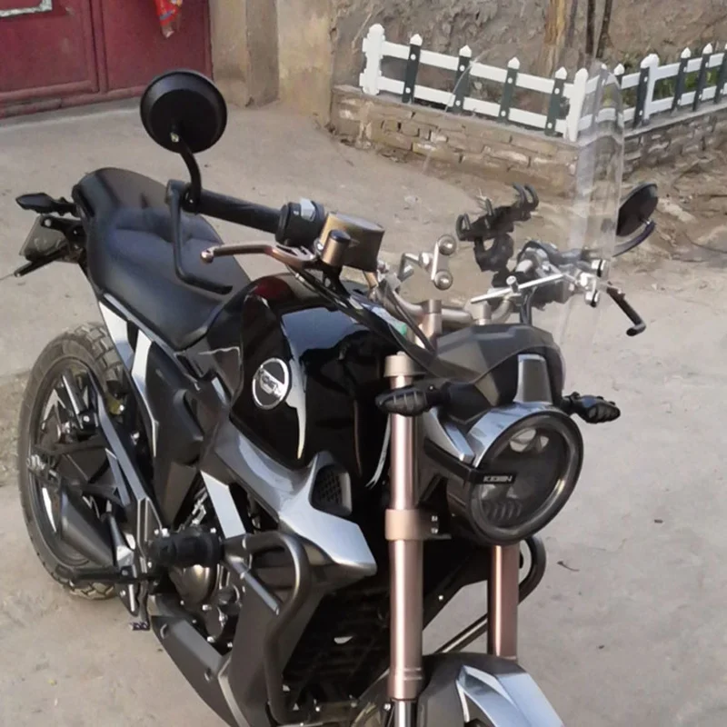 

Motorcycle Refitting Front Windshield Thickening High Transparent Round Lamp Universal for Kiden Kd150-g1 and 150-g2